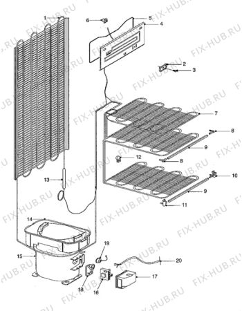 Взрыв-схема холодильника Electrolux TR918C - Схема узла Cooling system 017